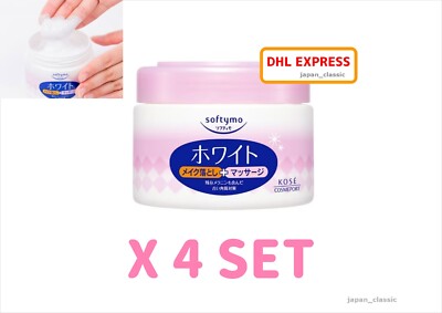 KOSE SOFTYMO COSMEPORT WHITE COLD CREAM CLEANSING MASSAGE SKIN CARE 300g X 4 SET