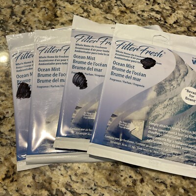 (4) Filter Fresh Furnace Air Filter Pad ~ Ocean Mist Scent~ New