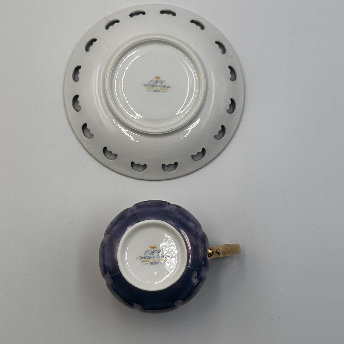 OHASHI Fine CHINA OHC 1932 Purple Gold W/ Loving Couple Tea