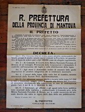 Y451-R.PREFFETTURA MANTOVA 1942 DECRETO IN MATERIA DI LEGNA DA ARDERE-CM 60X50