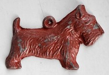 1922 Vintage Premium Cracker Jack Prize Toy Hollowed Back Scottie Dog Charm