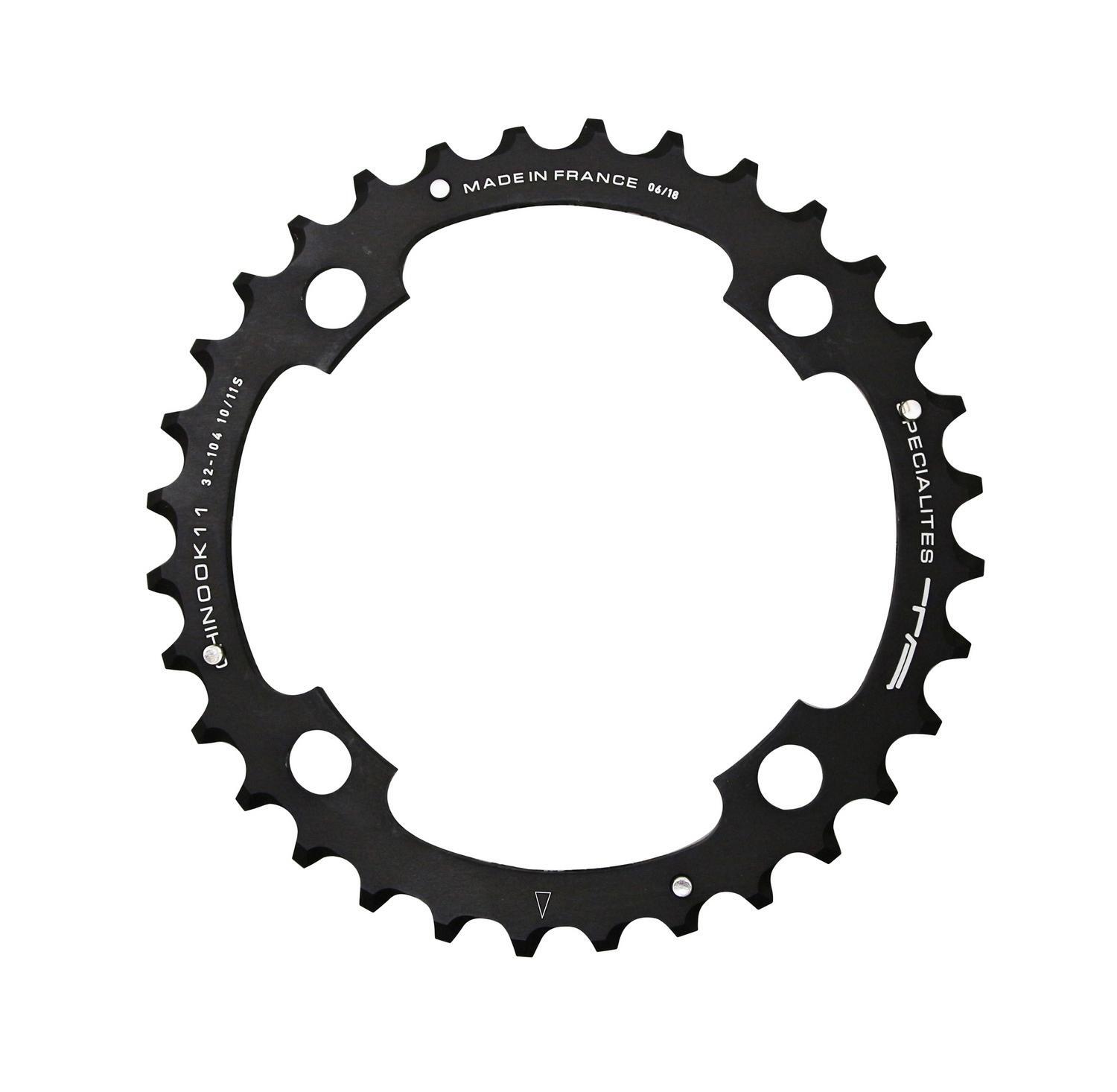 Plateau VTT 4b 42 dents noir en aluminium compatible chaînes 9, 10 et 11 vitesses