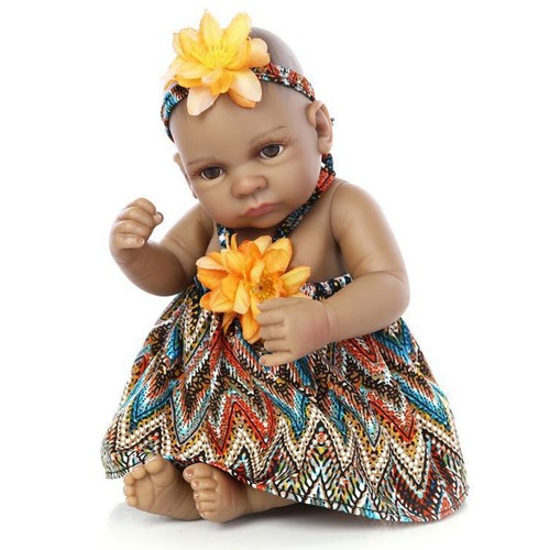 11 Zoll Reborn Baby Puppen weicher Körper Mädchen schwarze Haut Afroamerikanisch Neugeborenes Baby - Bild 7 von 9