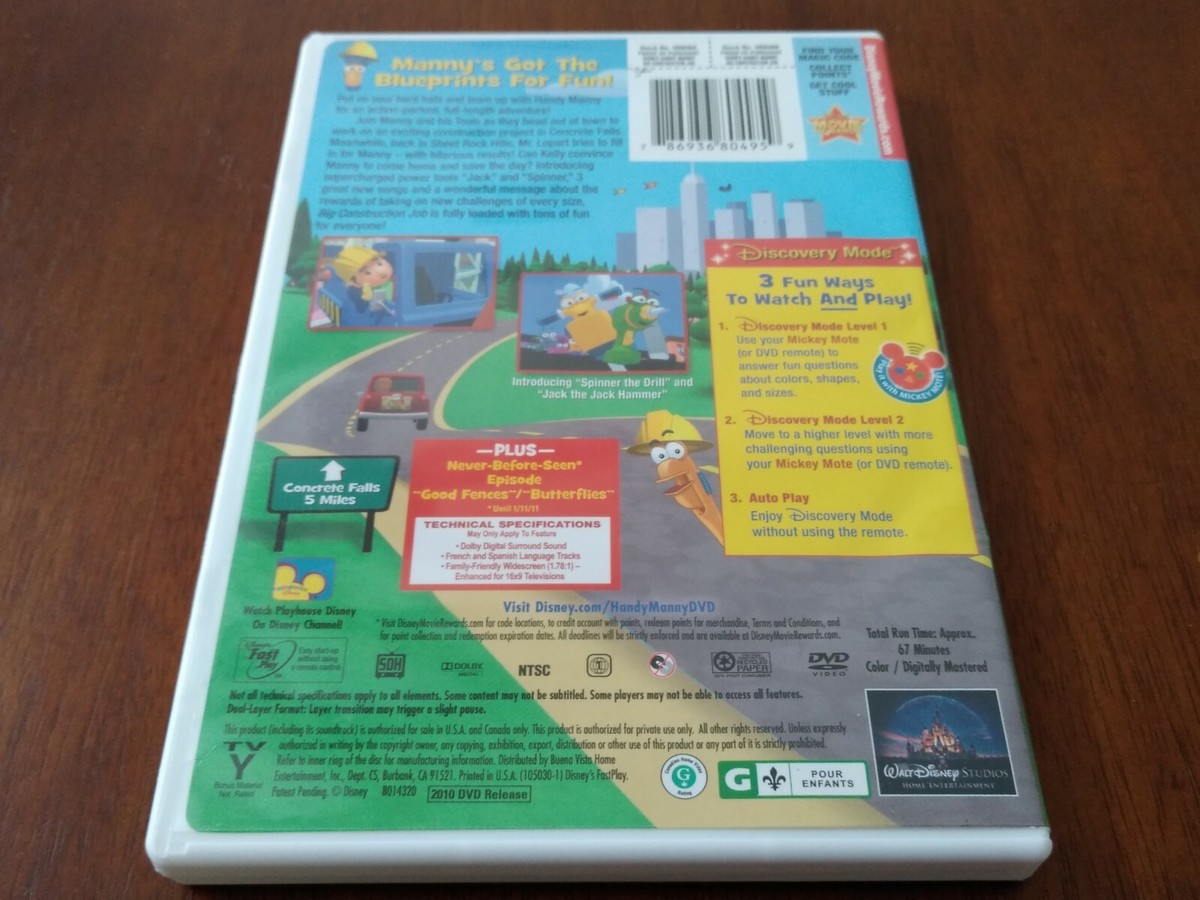 Handy Manny: Big Construction Job (2010 DVD) 786936804959| eBay