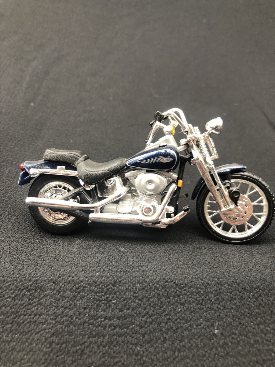 Maisto Harley Davidson small blue motorcycle with working