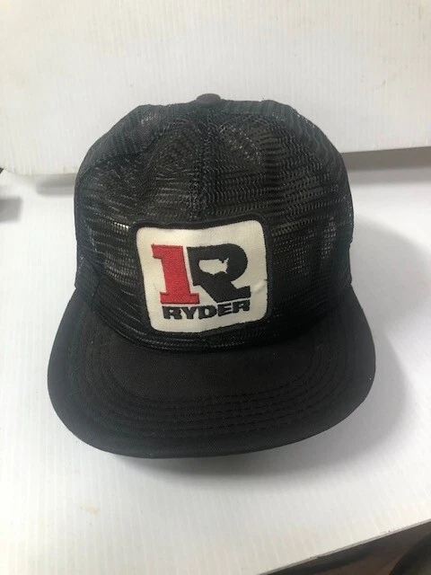 NEGRO De Colección RYDER TRUCKS - LOGO BORDADO Malla Camionero Sombrero Hecho en EE. UU. Foto 4 de 4