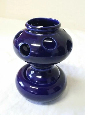 Diffuseur de parfum Photophore en céramique bleu sans bougie - Photo 1/2