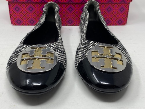 Tory Burch Claire Cap-Toe Ballet Cotton Tweed Ballerina Flats US 11 155327 - Picture 8 of 16