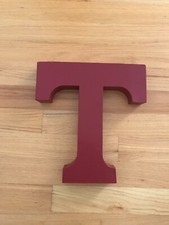 PB Pottery Barn Teen - Large Metal Wall Letter T - 14" x 15" - RED