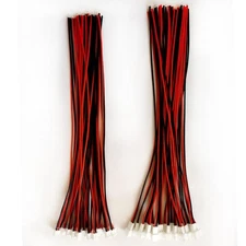 BOJOUL for 20 Sets JST PH 2.0mm 2 Pin 26AWG Male + Female Connector Black 