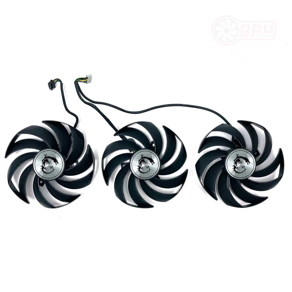 MSI 3060 3070 3080 3090 Ti RTX GAMING X TRIO - Replacement GPU Cooler Fan Set - Image 3 of 3