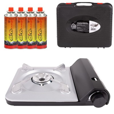 Campingkocher mit Grill CPRO-0106 2500W Gaskocher Piezo Koffer