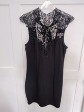 Lipsy Black Lace Cut Out Dress  - UK Size 12 - BNWT - RRP £60