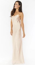 Show Me Your Mumu Tuscany Maxi Slip Dress Women Large Champagne Luxe Satin Lined