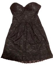 G By Guess Black Strapless Lace Dress Size X Small Witchy Goth Grunge Wedding