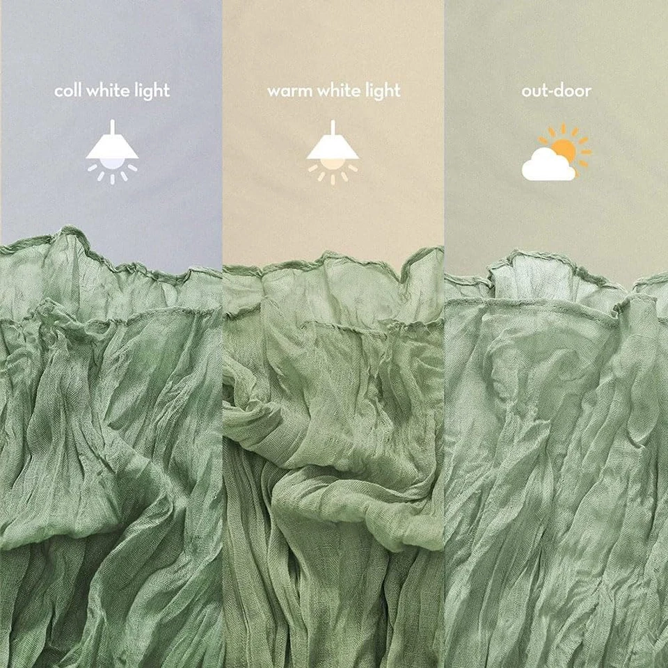 6 Pack Sage Green Gauze Cheesecloth Table Runners 10Ft (35X120 Inch) - Boho Wedd - Image 4 of 4