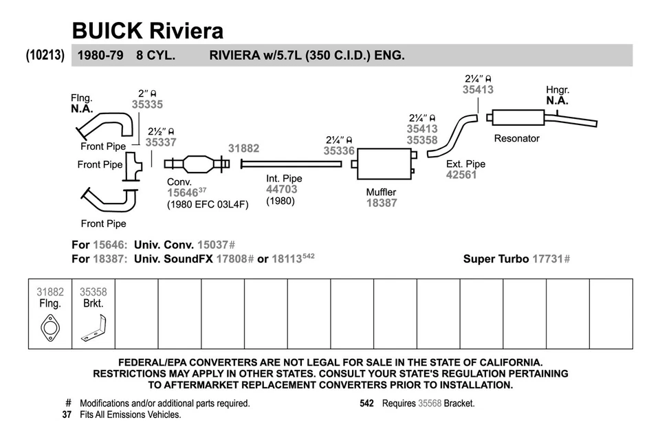 For Cadillac Eldorado 80-85 Walker Aluminized Steel Exhaust Intermediate Pipe - Imagem 3 de 4