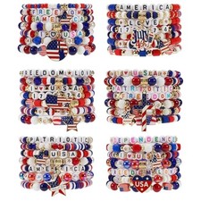Bohemia Beaded Bracelet for Women, Polymer Clay Stretch Bracelets color 9
