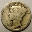 1917 D Mercury Dime  "Actual Coin Pictured Not Cleaned, Polished or Dipped"