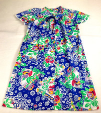 Vintage Lounge Around Women’s Size L 12 ? Snap Buttons Blue Floral Made In USA