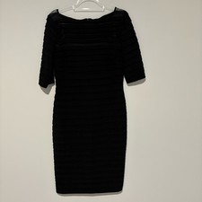 ADRIANNA PAPELL Striped Illusion Sheath Dress black size 12
