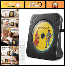 Portable Bluetooth CD Player with HiFi Speakers, FM Radio, USB-C, LCD Display
