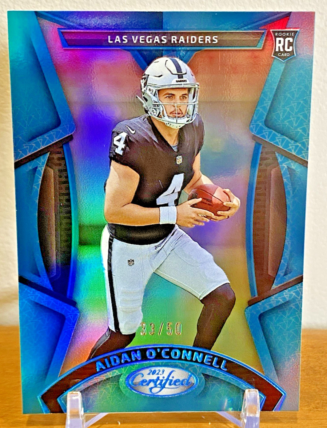 Aidan O'Connell, 2023 Certified Football Teal Mirror Rookie Card 33/50, RAIDERS