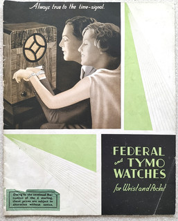 1930's Federal and Tymo Watches For Wrist And Pocket. 16 page catalogue Art Deco