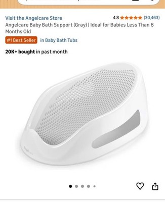 Angelcare Baby Bath Support (Gray) | Ideal for Babies Less Than 6 Months old
