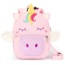 Toddler Backpacks for Girls 2-4: Cute Unicorn Plush Backpack - 3D Animal Cart...