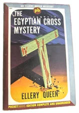 1943 ELLERY QUEEN Vintage Paper Back Book, The Egyptian Cross Mystery Pkt Bk 227