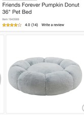 Friends Forever 36" Pumpkin Donut Pet Bed Ultra-Soft Faux Fur Removable Cover