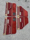 1984-1996 Jeep Cherokee XJ Wagoneer OEM Red Interior Door Panels Woodgrain RARE