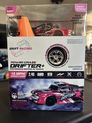 Power Craze Drift Master 1:28 Scale Drift Remote Control Truck, Red/black NIP