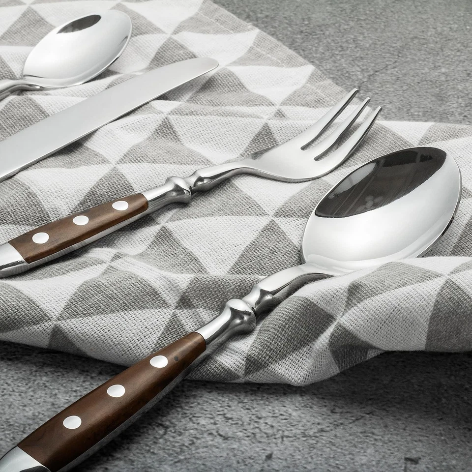Alata Besteck Set für 6 Personen Rustikales Tafelbesteck Set Edelstahl 30-teilig - Bild 3 von 4