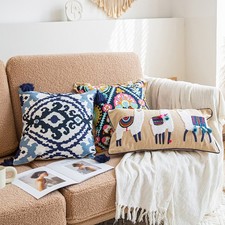 Fascia cuscino divano soggiorno etnico marocchino fatta a mano ricamo squisito