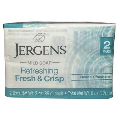 Jergen s Mild Soap Refreshing Fresh & Crisp 2-pack 3 oz (Each) NEW