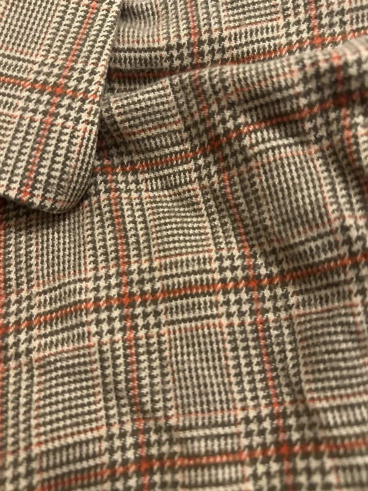 Coleção Daniel Cremieux Masculina Grande Marrom Xadrez Flanela Algodão Cotovelo Patches - Imagem 4 de 4