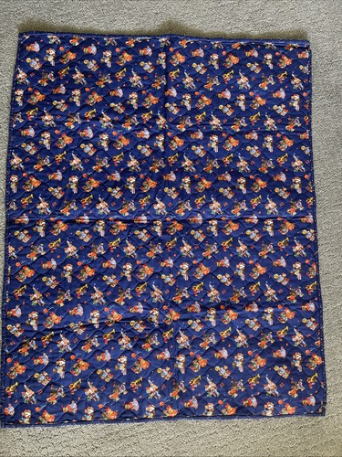 Vintage Baby Quilt Teddy Bear Tea Party Picnic Blanket Crib 42 x 33 Handmade NOS - Picture 6 of 8