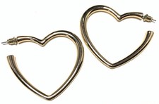 Rose Gold Tone Heart Hoop Earrings LE129