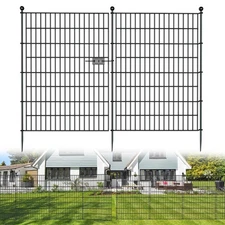 10 Panels No Dig Decorative Outdoor Garden Fence with Gate for Yard, 40 in(H)...