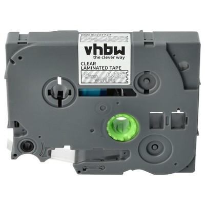 Schriftband für Brother PT 1290VP 1290DT 1280DT 1800 1750 1290 Weiß/Klar 9mm 8m