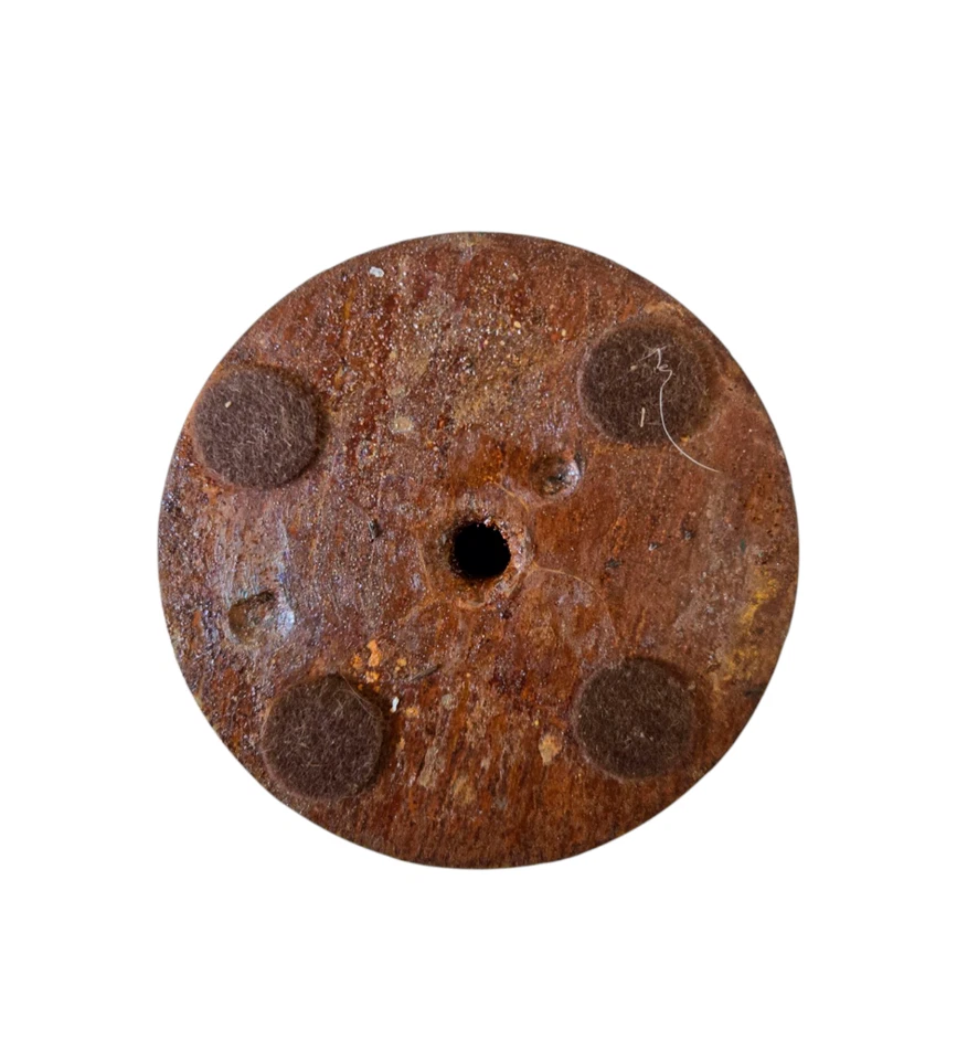 Hollywood Regency Palm Tree Candlestick Vintage Toleware Painted Metal 14" - Image 4 of 4