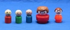 (5) VTG Fisher Price LIttle People (3 wood and 2 plastic) Preowned