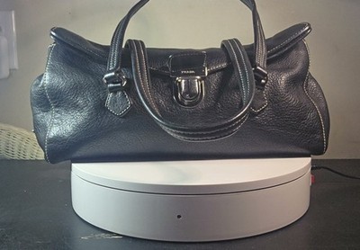  Authentic Prada Vitello Daino Leather Flap Shoulder Bag 