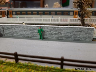 ho Konvolut 4 Mauern Stein grau Garten Park 1/87 Dekor Modelleisenbahn 56 Betonzaun
