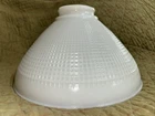 10" Antique Diffuser Torchiere Milk Glass Waffle Lamp Shade Grounded 3" Fitter