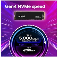 Crucial SSD drives 2TB P3 Plus M.2 NVMe Gen4 Micron Advanced 3D NAND