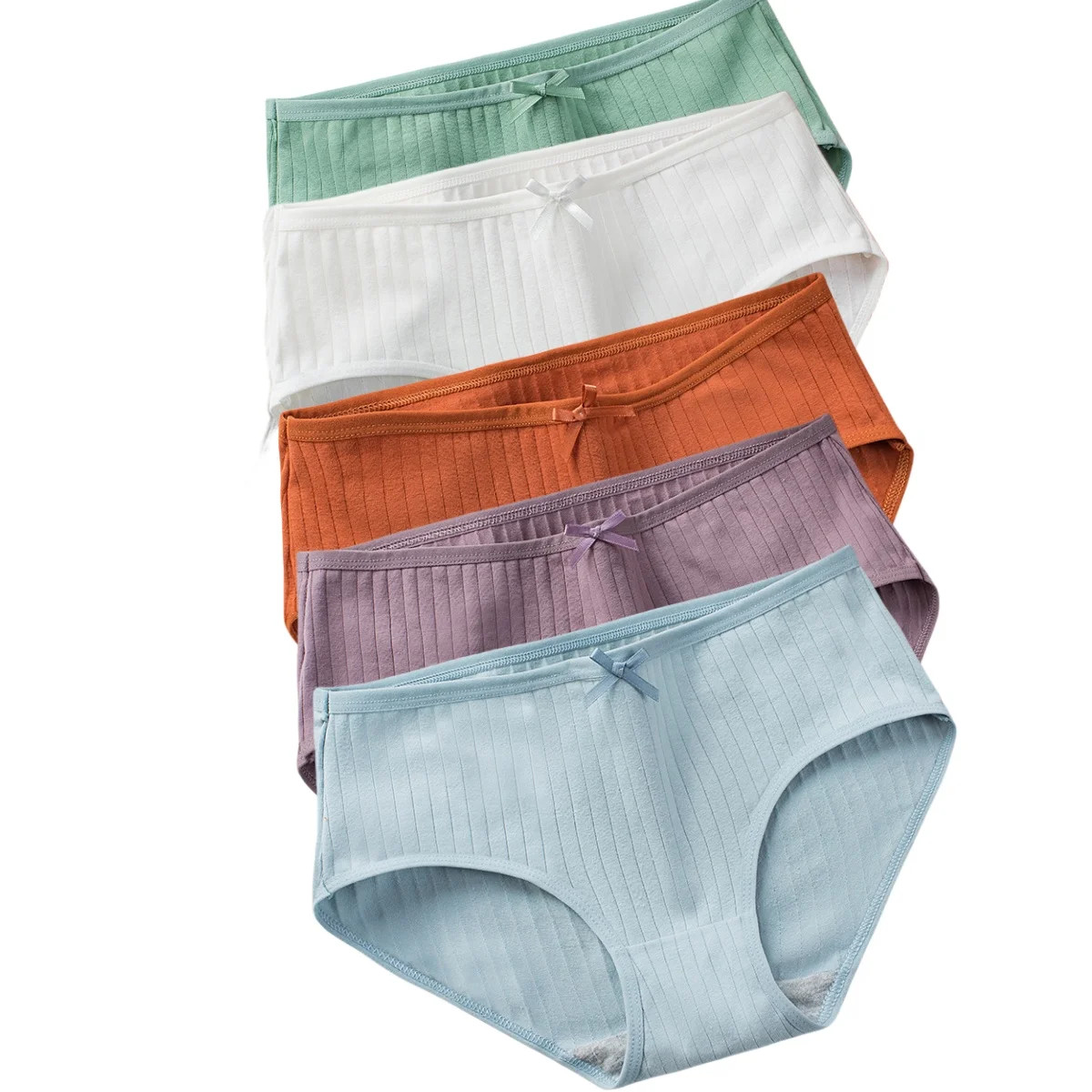 Low Rise Cotton Briefs Underwear Breathable Comfort Women's Brief 5 Pcs thumbnail 9