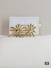 Stainless Steel Gold Tone Star Stud Earrings
